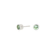 Silver ear studs light green 4mm HILDANOR
