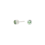 Silver ear studs light green 4mm HILDANOR