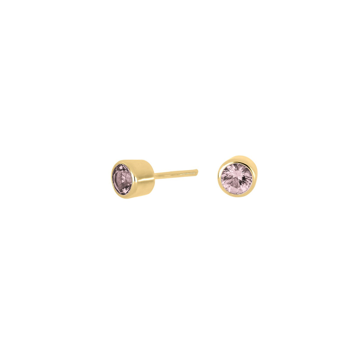 Silberohrringe rosa 4mm HILDANOR - Vergoldet