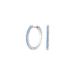 Silber Creolen hellblau cz JANENOR 18mm