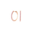 Silver creoles pink cz JANENOR 18mm
