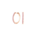 Silber Creolen rosa cz JANENOR 18mm