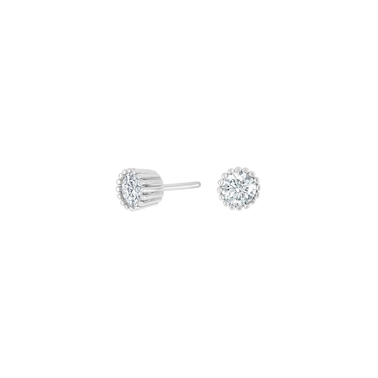Silberohrstecker 5mm JOJONOR - Rhodiniert