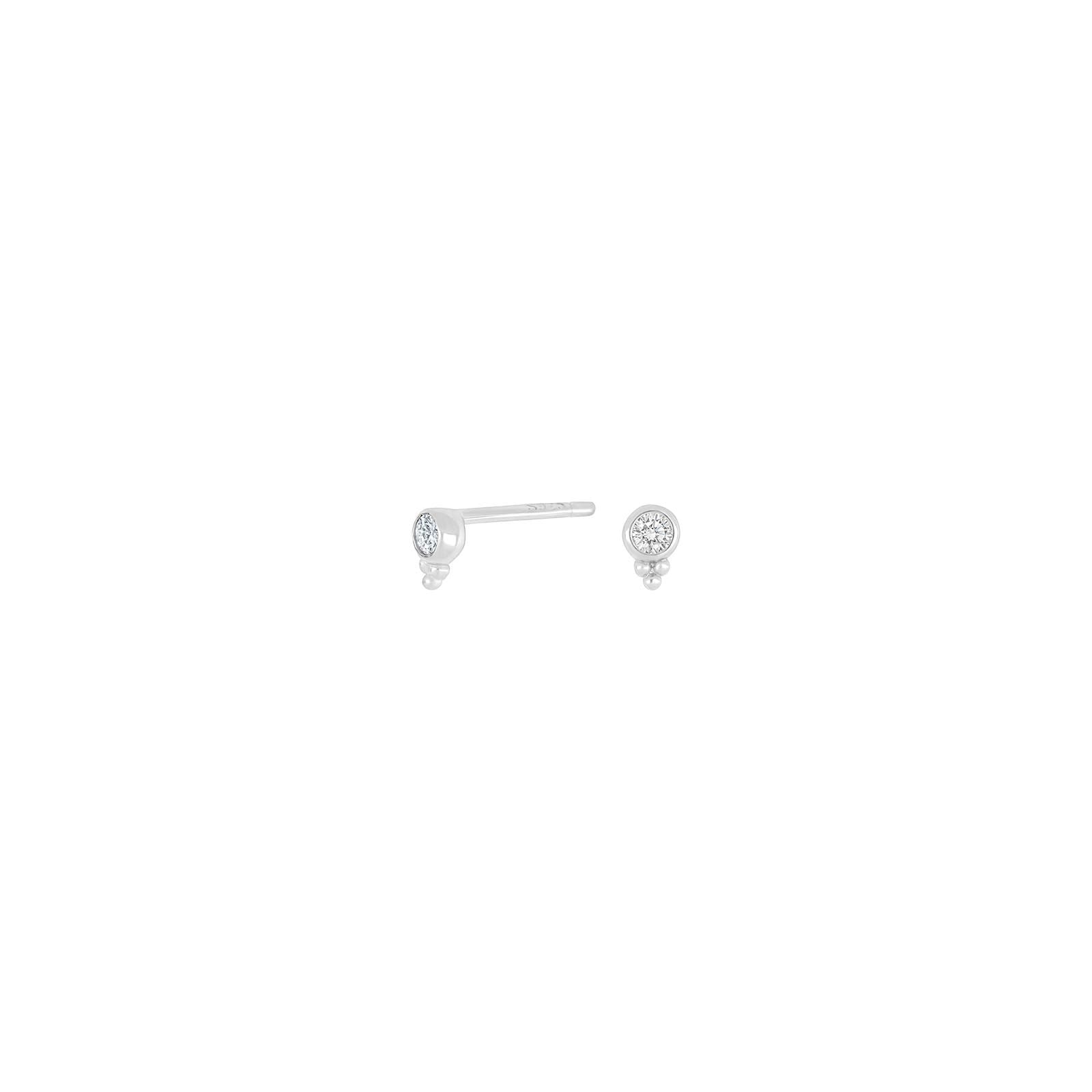Silver ear studs 4mm JOANNOR