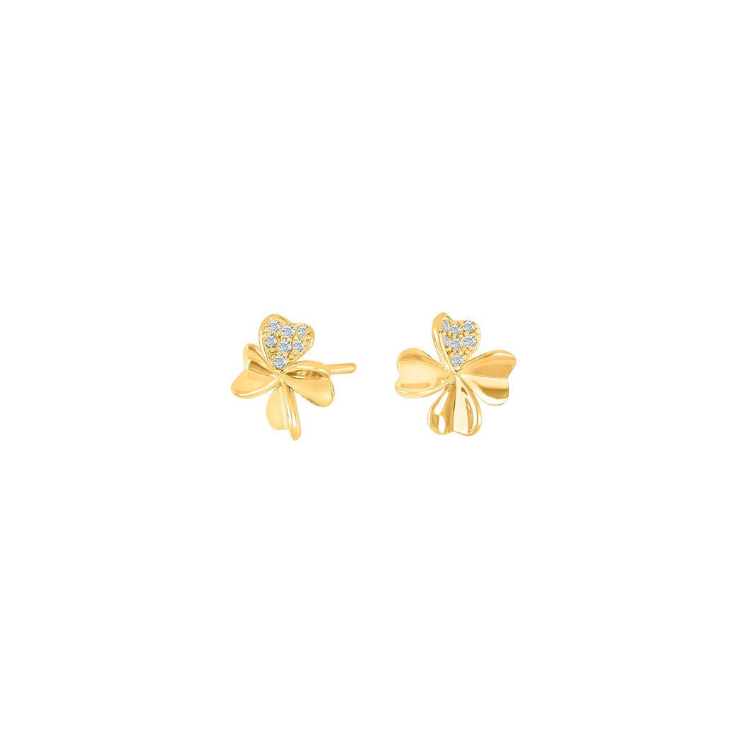 Silver ear studs JOLINNOR - Gold plated