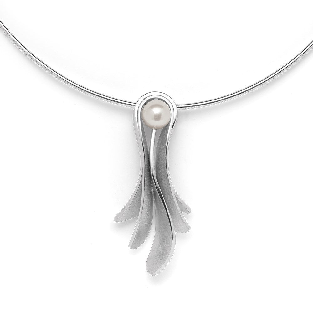 925/- Anhänger, rho. Sand/Poliert, Zuchtperle 2,67