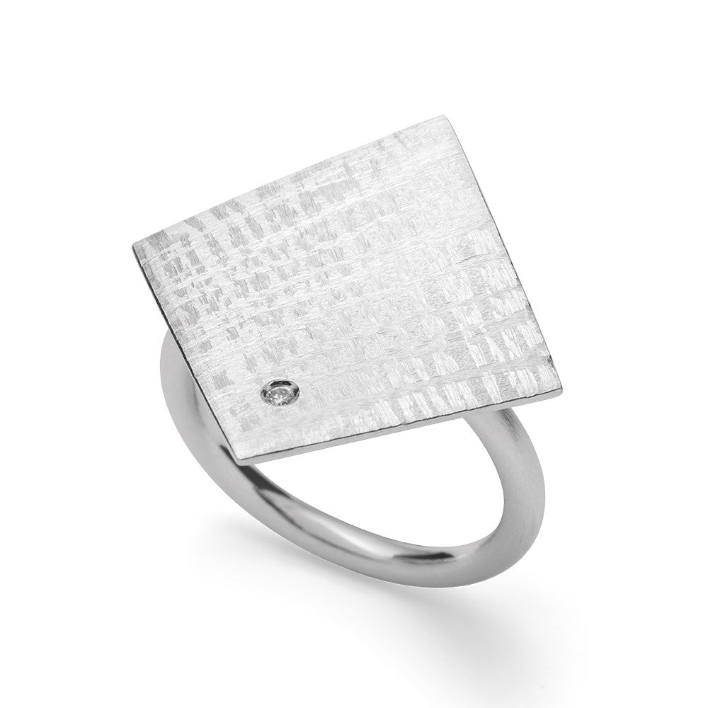 925/- Ring mattiert/gebürstet, Ø 0,02ct W-SI