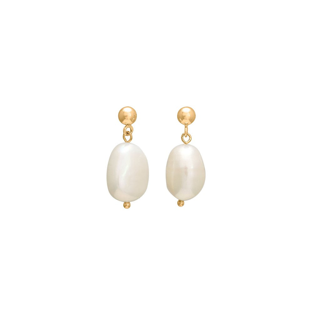 Silver earrings BAROQUE52 freshwater pearls 20mm