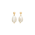 Silver earrings BAROQUE52 freshwater pearls 20mm