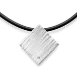 925,- Vedhæng mat/børstet, dia. 0,02ct W-SI