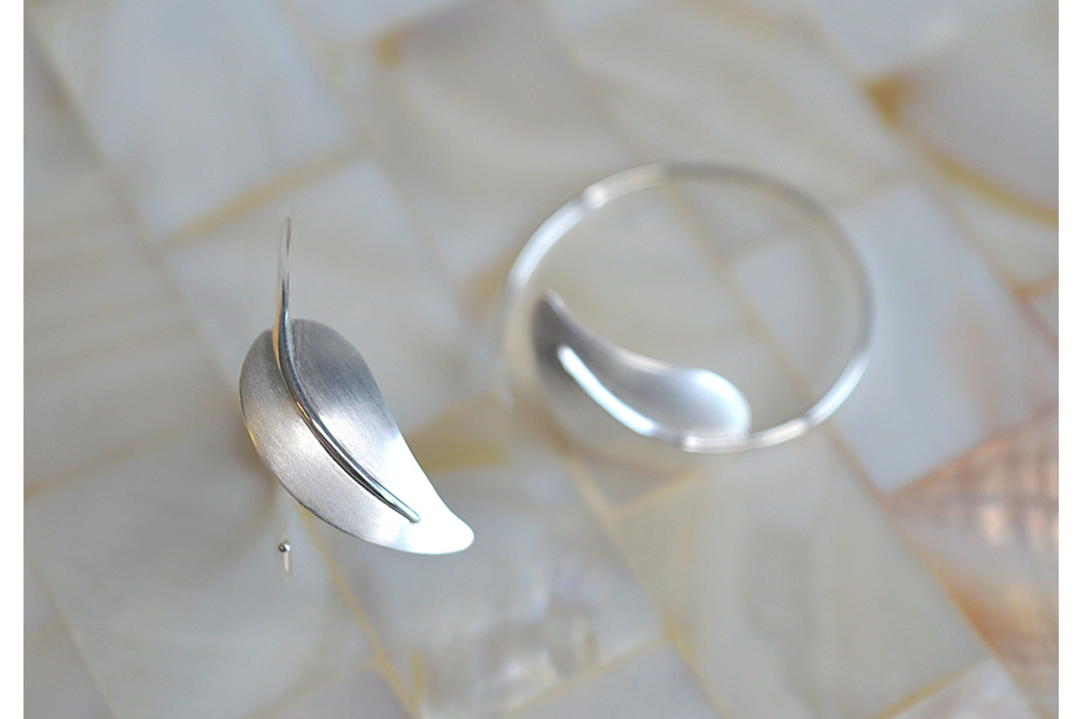 925/- earrings satin/pol.