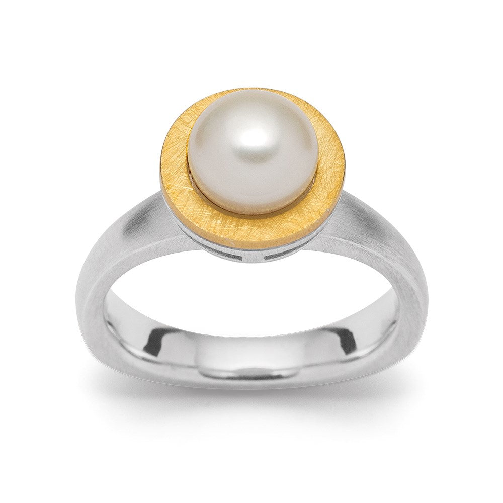 925/- Call teils fg, rho. matt/gebürstet, perl 2,66 - 52 / Rhodiniert