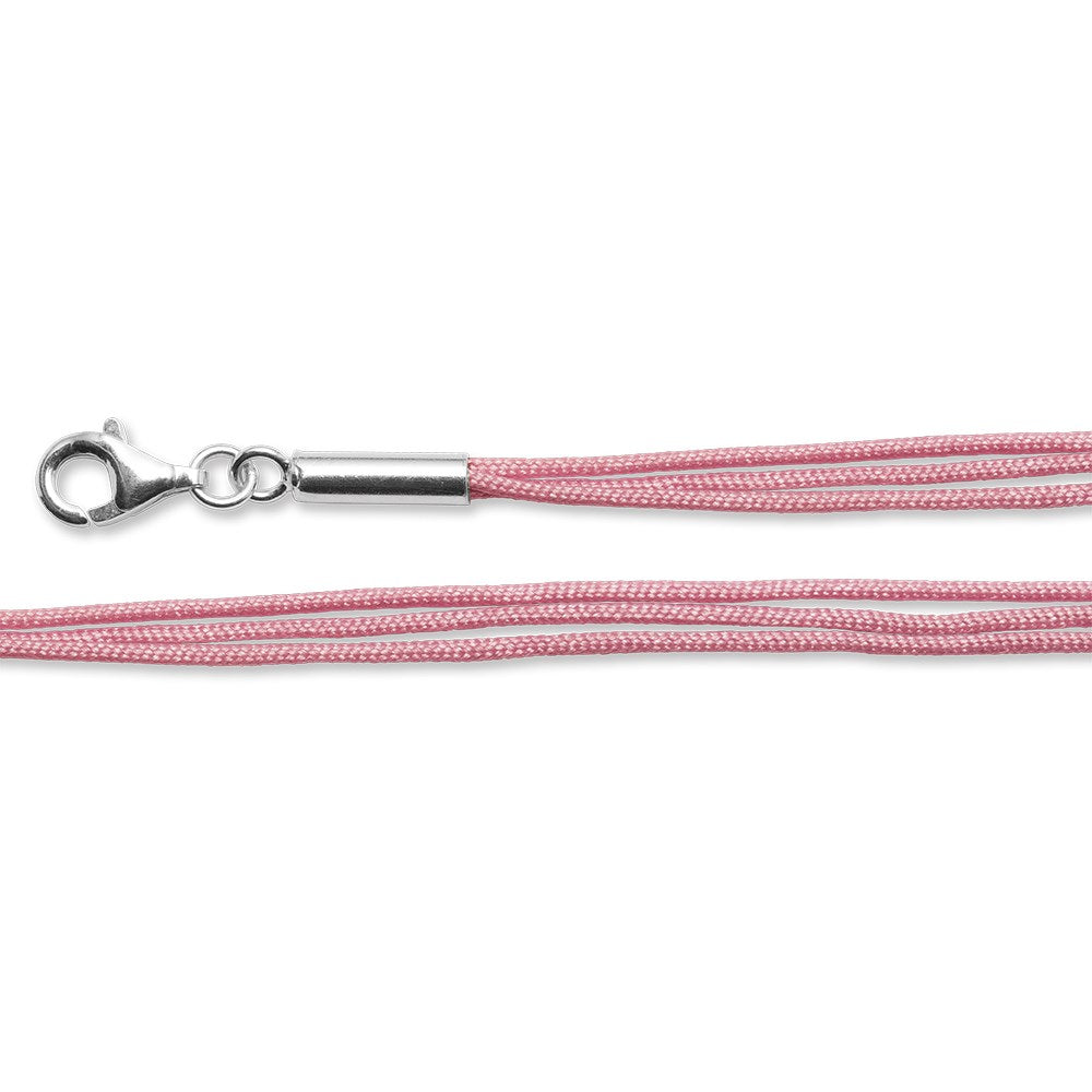 triple cotton cord rose-pink w 925/- lobster pol.