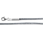 Satinband grau mit 925/- Karabiner 2,5mm, 80+ cm