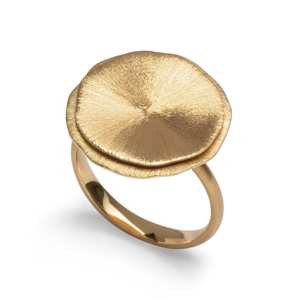 750/- Ring mat/børstet