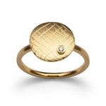 750/- Ring matt./Gebüstet, 0,02ct W-SI