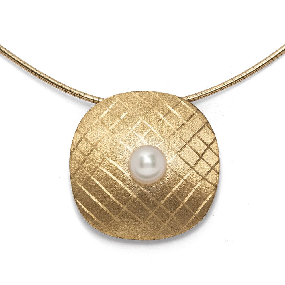 750/- Anhänger matt./Gebüstet, Zuchtperle 2,05ct