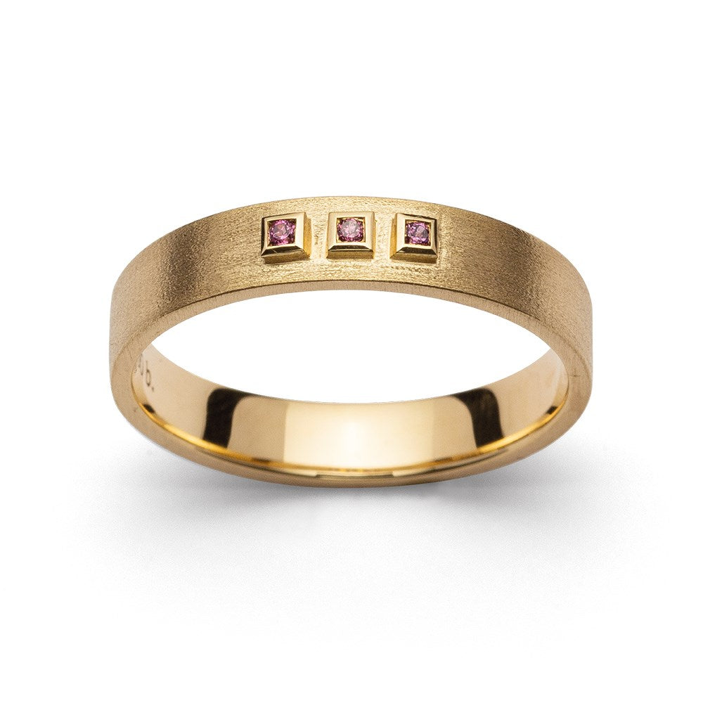 750/- Ring matt./Gebüstet, Rhodolith 0,03ct