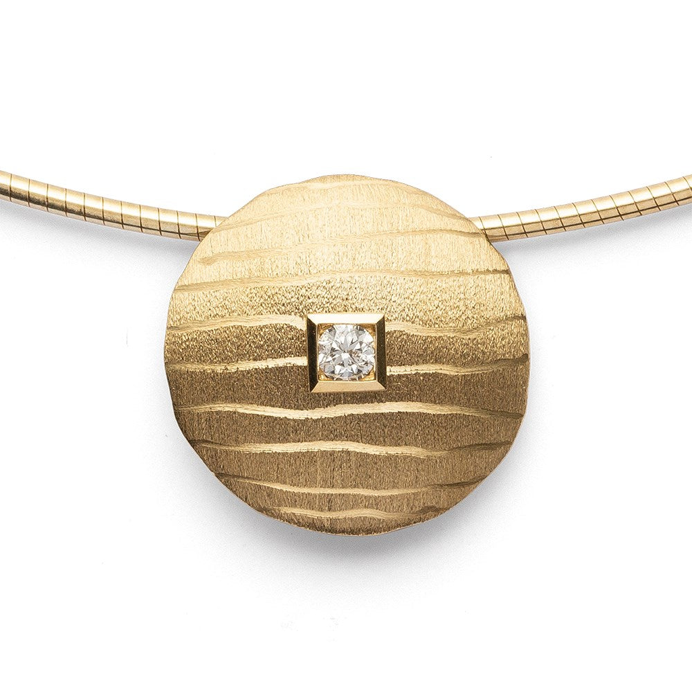 750/- Anhänger matt./Gebüstet, 0,06ct W-SI