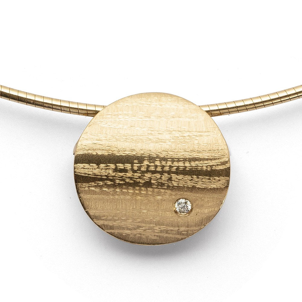 750/- Anhänger matt./Gebüstet, 0,02ct W-SI