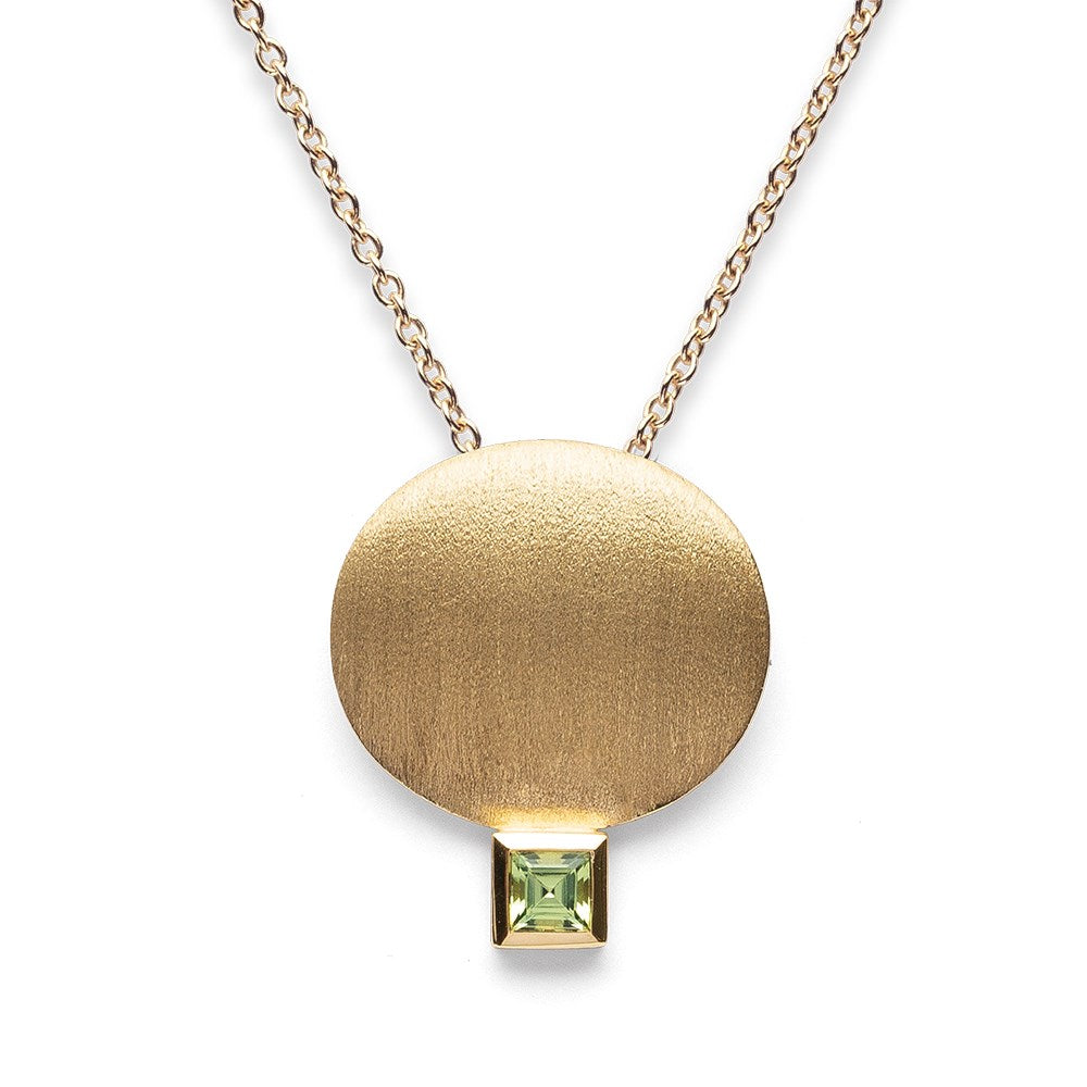 750/- Anhänger matt./Poliert, Peridot 0,17ct