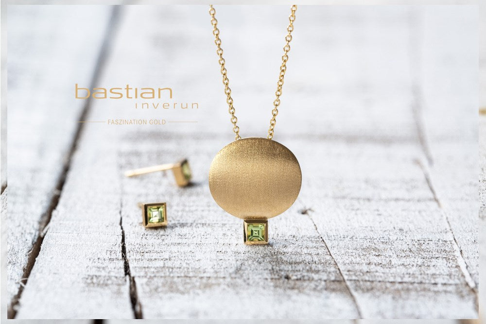750/- Ohrstecker matt./Poliert, Peridot 0,30ct