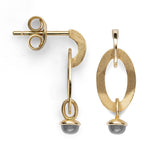 750/- Ohrstecker matt., Mondstein 0,46ct