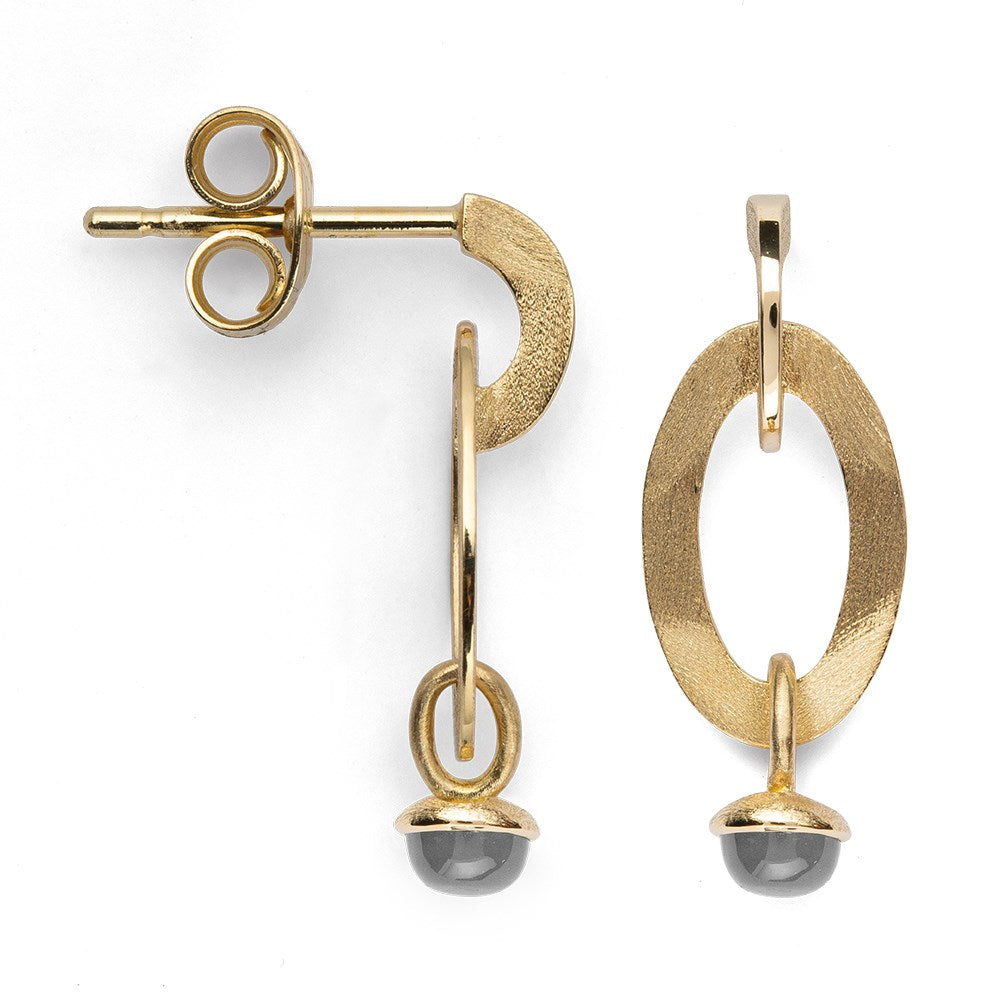 750/- mat Ørestikker, månesten 0,46ct
