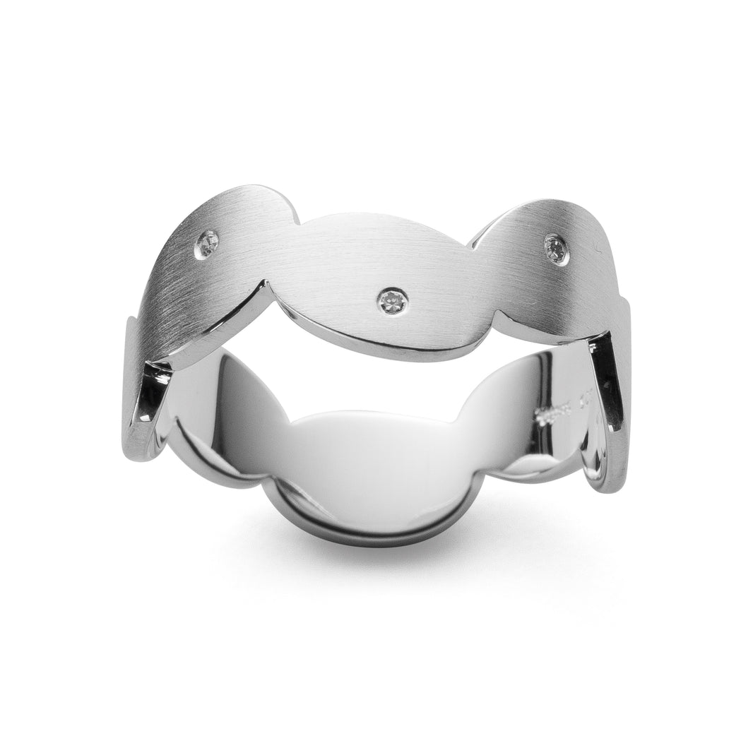925/- Ring mattiert, Ø 0,015ct W-SI - 56 / Nicht rhodiniert