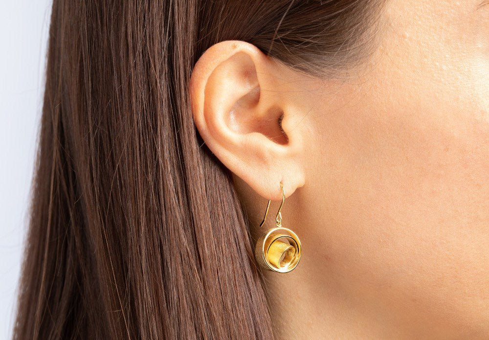 925/- ørehænger, fg børstet