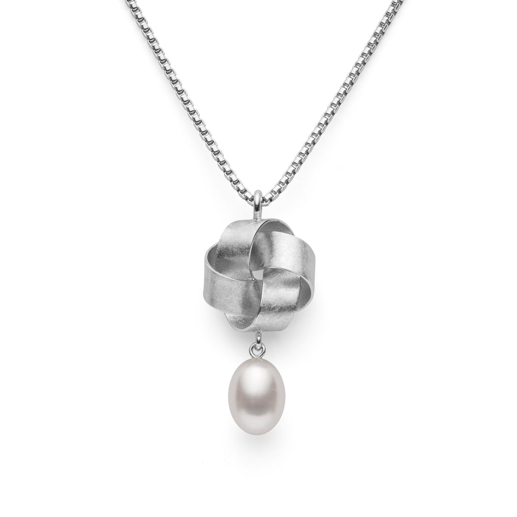 925/- Anhänger, rho. Kratzmatt, Zuchtperle 6,20ct
