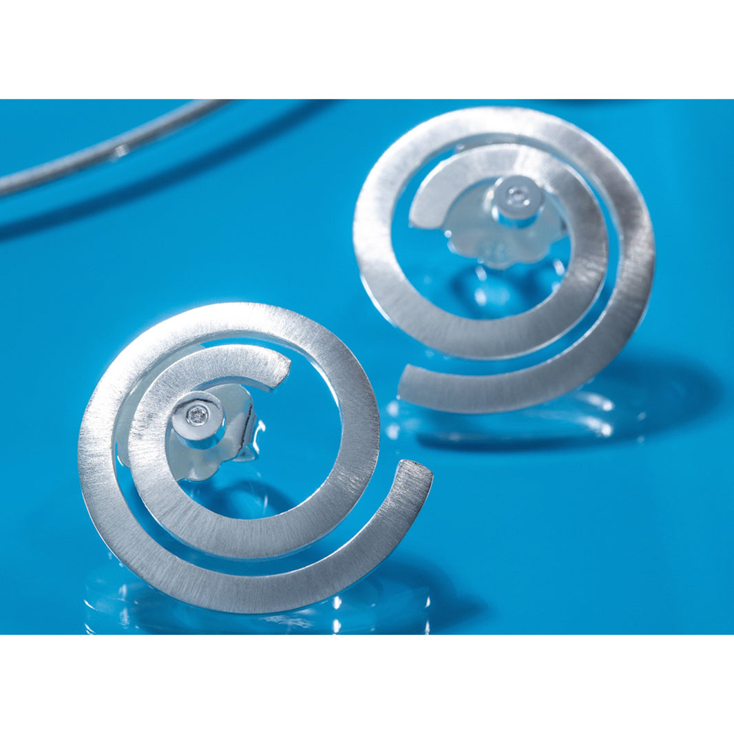 925/- earstud satin/pol., dia. 0,02ct W-SI