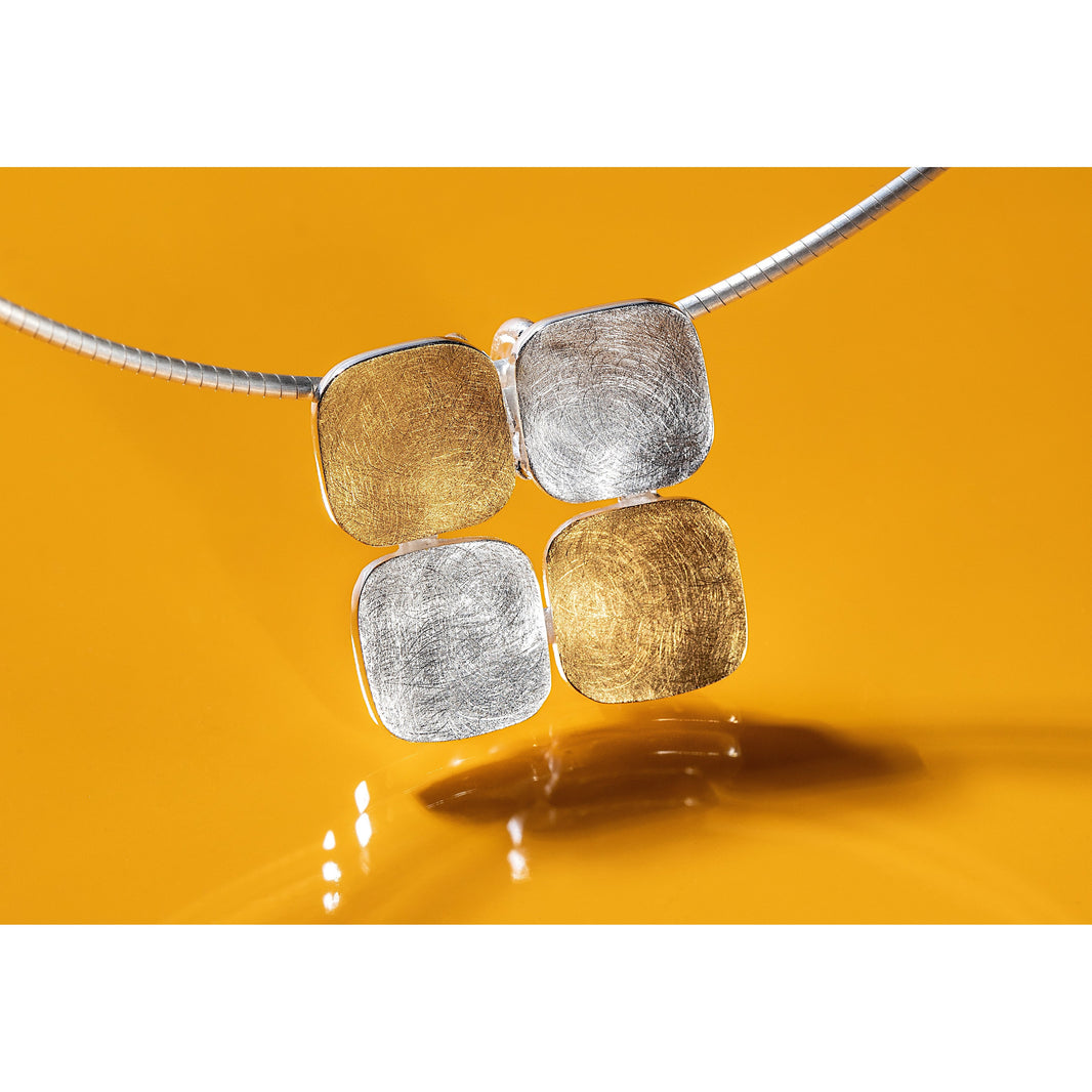 925/- Vedhæng, delvis fg børstet