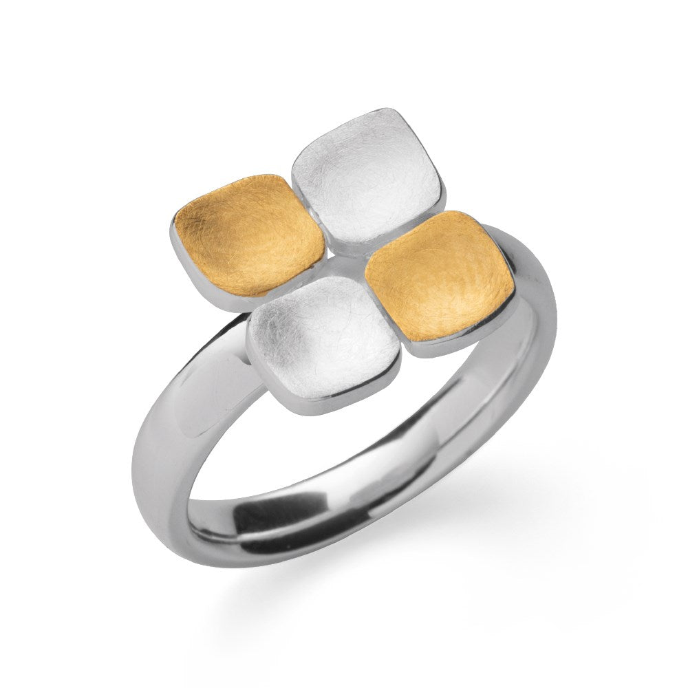 925/- Ring, partiell fg gebürstet/glänzend