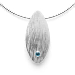 925/- Vedhæng mat/børstet/blank blå topas 0,83ct