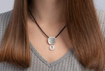 925/- Vedhæng børstet mat/blank hvid topas 0,72ct