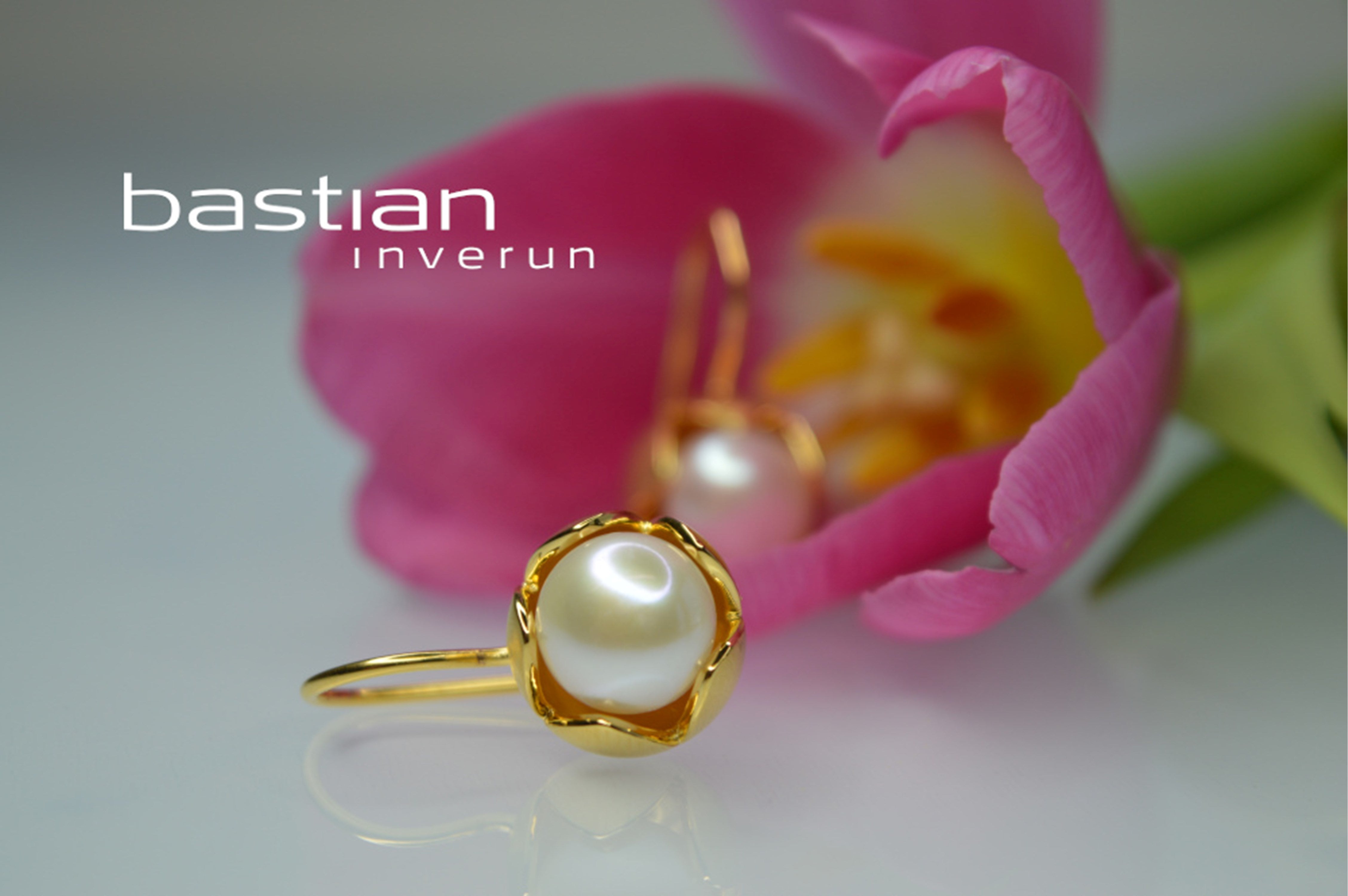 925/- earrings, gp satin, pearls 10,42ct
