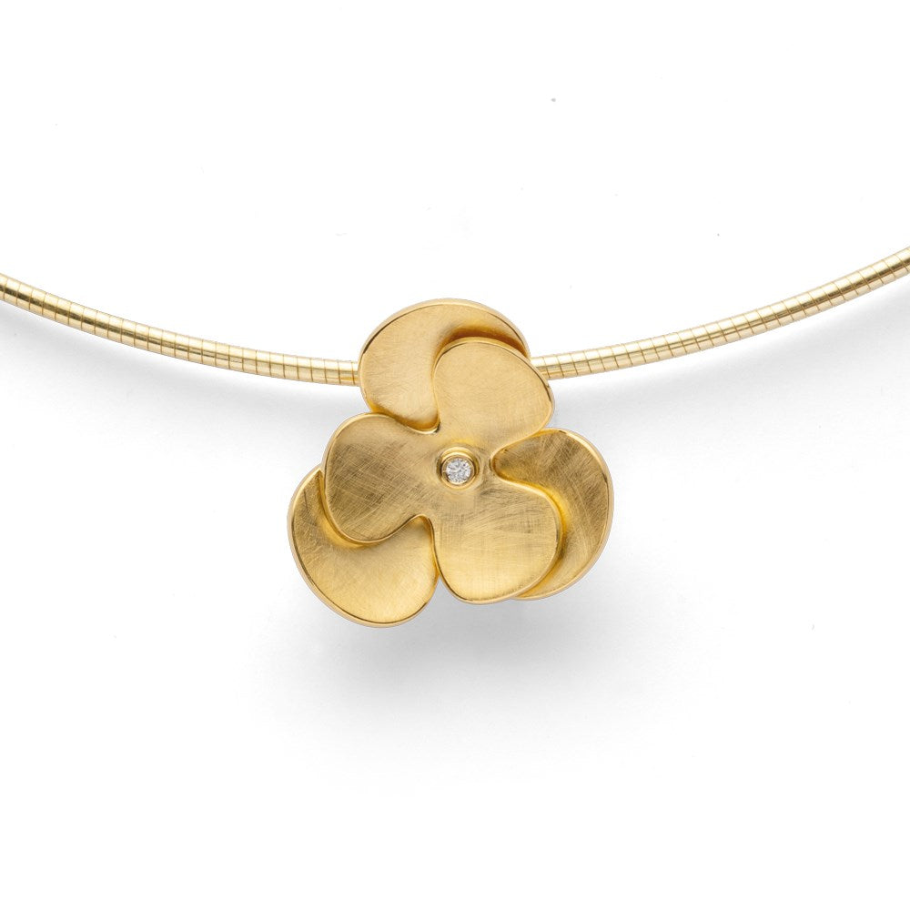 925/- Vedhæng, fg børstet, dia. 0,02ct W-SI