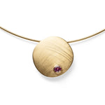 750/- Anhänger matt./Gebüstet, Rhodolith 0,35ct