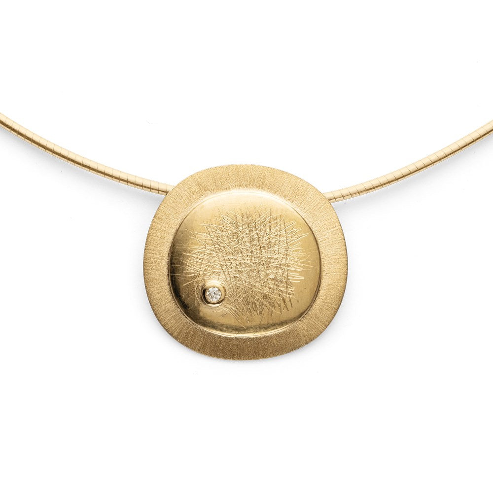 750/- Anhänger matt./Gebüstet, 0,02ct W-SI