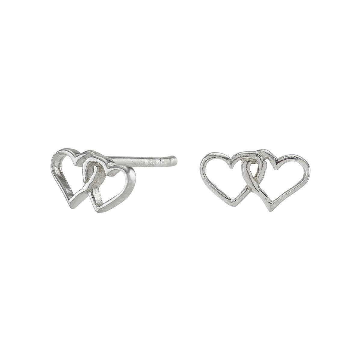 Rhod. silver earrings hearts