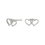 Rhod. silver earrings hearts