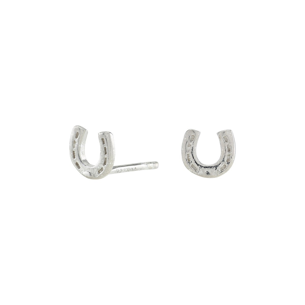 Rhod. silver earrings horseshoe