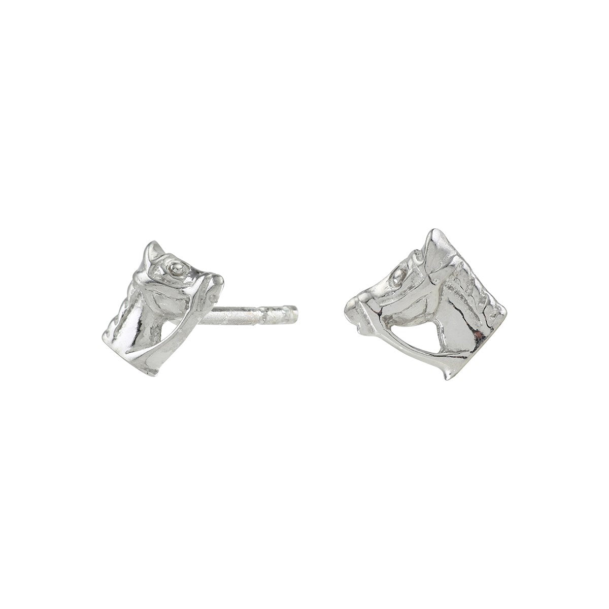 Rhod. silver earrings horse