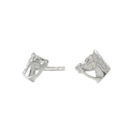 Rhod. silver earrings horse