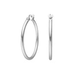 Rhod. silver hoops 30mm