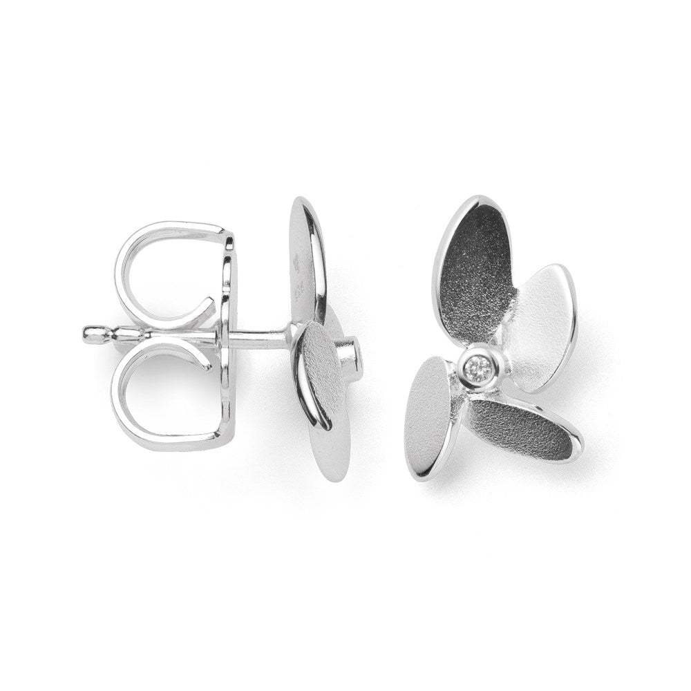 925/- earstud sand, dia. 0,02ct W-SI