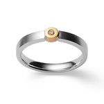 925/- Ring, teilmattiert, Brillant 0,02ct W-SI