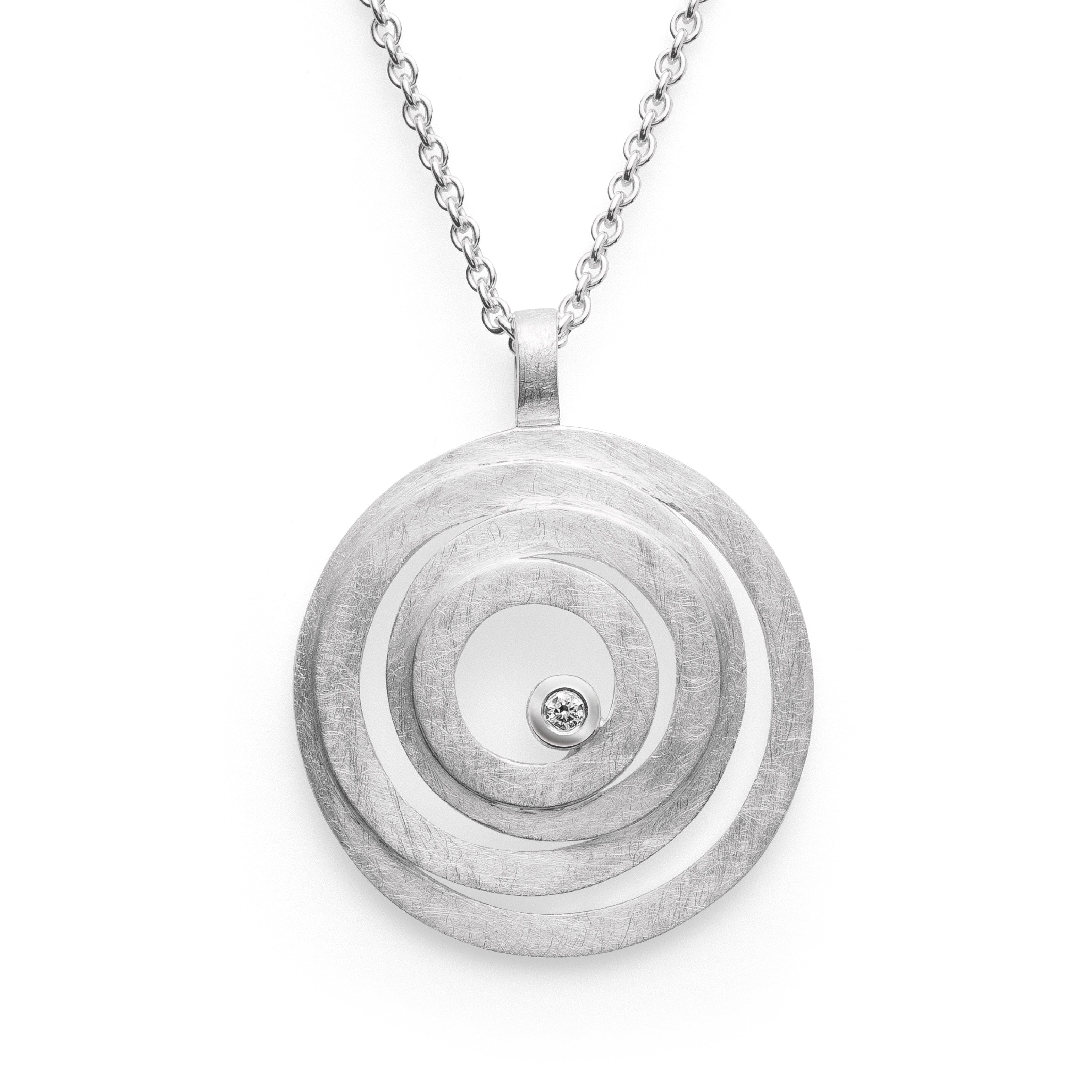 925/- Vedhæng børstet, br 0,02ct W-SI