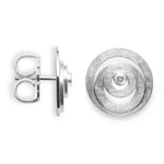 925/- Ohrringe gebürstet, Br 0,02ct W-SI